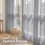 MIULEE Dark Grey Sheer Curtains 84 Inches Long 4 Panels 42 x 84 Inches | Light - Image 5