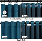 MIULEE Velvet Curtains 50W x 90L 2 Panels Peacock Blue Blackout Curtains | - Image 3
