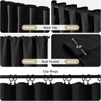 Joydeco Black Blackout Curtains 96 Inches, Thermal Insulated Long Curtains 2 - Image 4