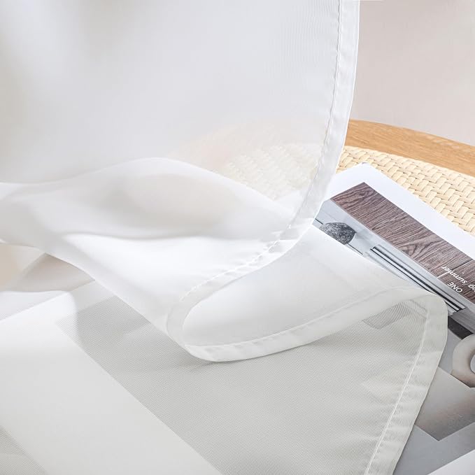 MIULEE White Short Sheer Curtains 36 Inches Long 4 Panels 42 x 36 Inches | - Image 7