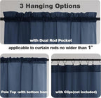 Chyhomenyc Navy Blue Sheer Curtains 84 Inches Long 2 Panels, Light Filtering - Image 5