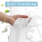 White Sheer Curtains 68 Inch Length 2 Panels Set - Image 4