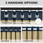 MIULEE 100% Blackout Linen Curtains 42 x 72 Inch Midnight Blue 2 Panels | - Image 5