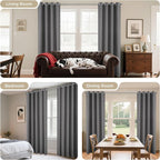 Joydeco Grey Blackout Curtains for Bedroom 72 Inch 2 Panels - Image 6