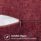 MIULEE Decorative Lumbar Throw Pillow Covers 12x20 Inch Burgundy Red 2 Pack | - Image 3