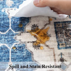 2x3 Washable Vintage Area Rug: Indoor Soft Entryway Rug - Image 7