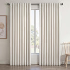 70 Inches Extra Wide Natural Linen Blackout Curtains 84 Inch Long by Topfinel
