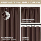 MIULEE Set of 4 Dark Brown 45 Inch Short Blackout Kitchen Window Curtains | - Image 8
