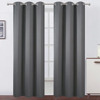 Grey Thermal Blackout Curtains/38 x 84 Inch/Set of 2 Panels Room Darkening by Lemomo