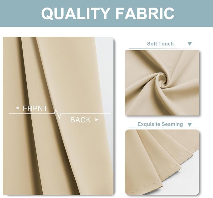 ChrisDowa Blackout Curtains for Bedroom and Living Room 95 Inches Long | 2 - Image 3