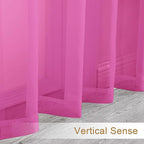 Chyhomenyc Hot Pink Sheer Curtains 72 Inch Length 2 Panels, Light Filtering - Image 4