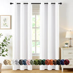 MIULEE Blackout Curtains for Bedroom 2 Panels 34 x 72 Inch Long Pure White | by MIULEE