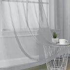 Light Grey Sheer Curtains 84 Inches Long 2 Panels - Image 6