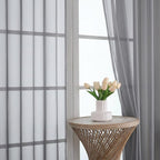Sheer Charcoal Grey Curtains 108 Inches Long 2 Panels Set, 59 Inch Extra Wide - Image 3