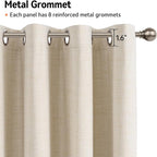 100% Blackout Linen Textured Curtains 80 Inch Long, Butter Cream | 100% - Image 6