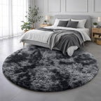 Amdrebio Tie-Dyed Dark Grey Big Round Area Rug 6Ft - Image 3
