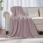 Dusty Rose Pink Fleece Plush Throw Blanket 60"x80"for Couch Fuzzy Cozy | Super by JIAHANNHA