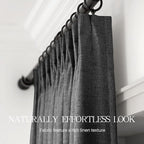 Pinch Pleated Linen Curtains 100% Blackout 63 Inches Long - Image 6