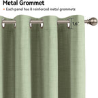 100% Blackout Linen Textured Curtains 96 Inch Long, Sage Green | 100% Blackout - Image 6