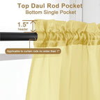 Chyhomenyc Mustard Yellow Sheer Curtains 108 Inches Long - Image 6