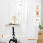 BGment 72 Inch Length White Linen Curtains - Image 5