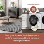 nuLOOM Jeni Dark Grey Checkered Washable Runner Rug, Dark Grey - Image 3