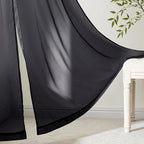 MIULEE Black Sheer Curtains 90 Inches Long 4 Panels 42 x 90 Inches | Light - Image 6