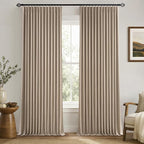 MIULEE Copper Brown Pinch Pleated 100% Blackout Linen Curtains 40x84 Inches | by MIULEE