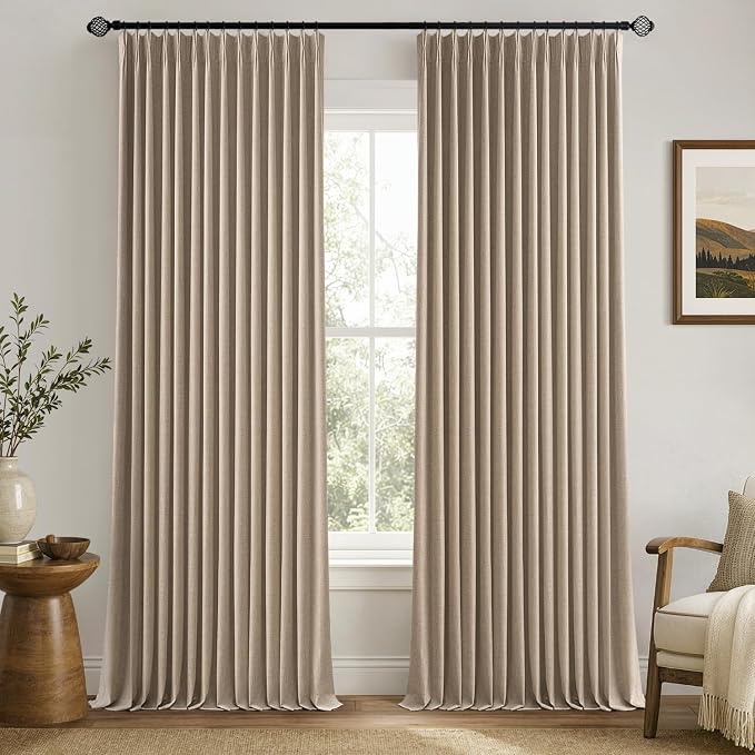 MIULEE Copper Brown Pinch Pleated 100% Blackout Curtains 40x108 Inches | Room by MIULEE