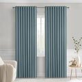 MIULEE Greyish Blue Back Tab Blackout Curtains 52x84 Inch Length 2 Panels | Rod by MIULEE