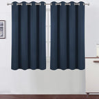 Navy Blue Thermal Blackout Curtains/52 x 54 Inch/Set of 2 Panels Room Darkening by Lemomo