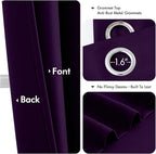 MIULEE Blackout Curtains for Bedroom 2 Panel 40 x 63 Inch Long Royal Purple | - Image 4