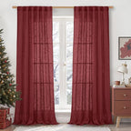 95 Inches Long Linen Curtains for Living Room, Semi Sheer Panels | Light by LAMIT