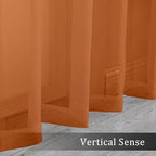 Sheer Orange Curtains, Sheer Curtains 84 inch Length 2 Panels Set, Rod Pocket - Image 5