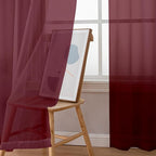 Simplebrand Rod Pocket Top Solid Voile Sheer Curtains - Image 3