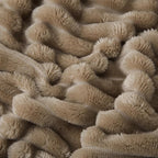Tan Fleece Throw Blanket 108”×90” - Image 5