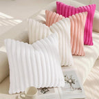 decorUhome Fall Faux Fur Throw Pillow Covers 22x22 Set of 2 White | Decorative - Image 7
