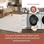 nuLOOM Kai Off White Striped Washable Area Rug, Off White - Image 3