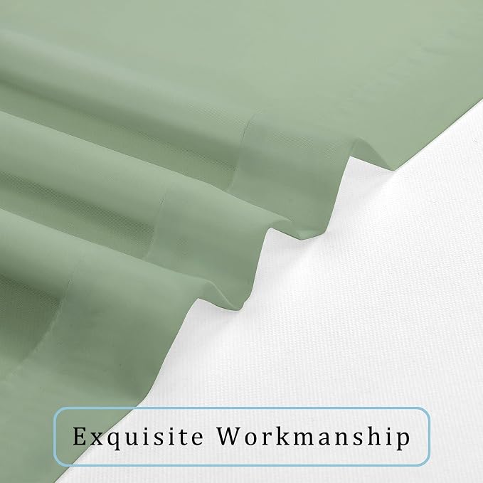 Sheer Curtains, Sage Green Sheer Curtains 84 inch Length 2 Panels Set, Rod - Image 7