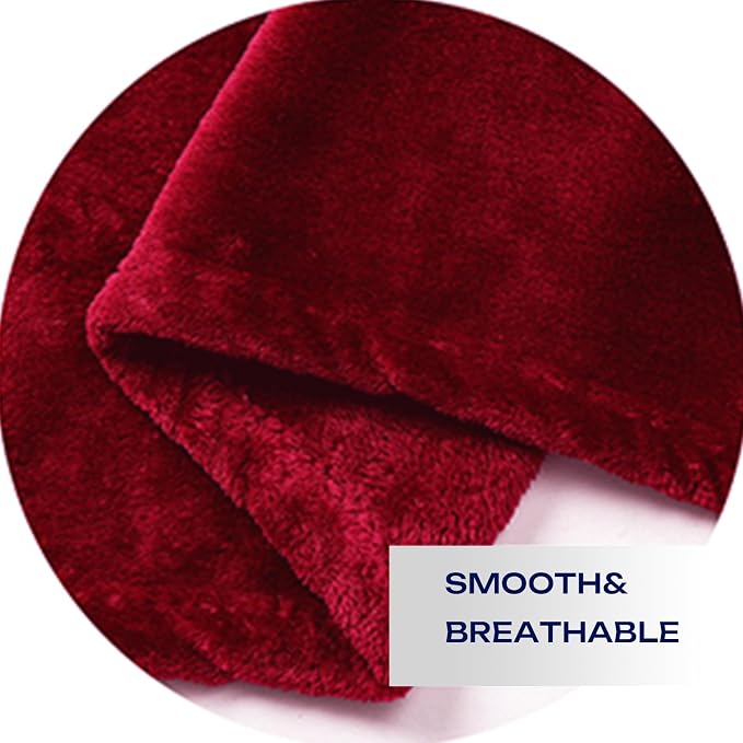 Red Fleece Plush Throw Blanket 108"x90"for Couch Sofa Fuzzy Cozy Flannel | - Image 5