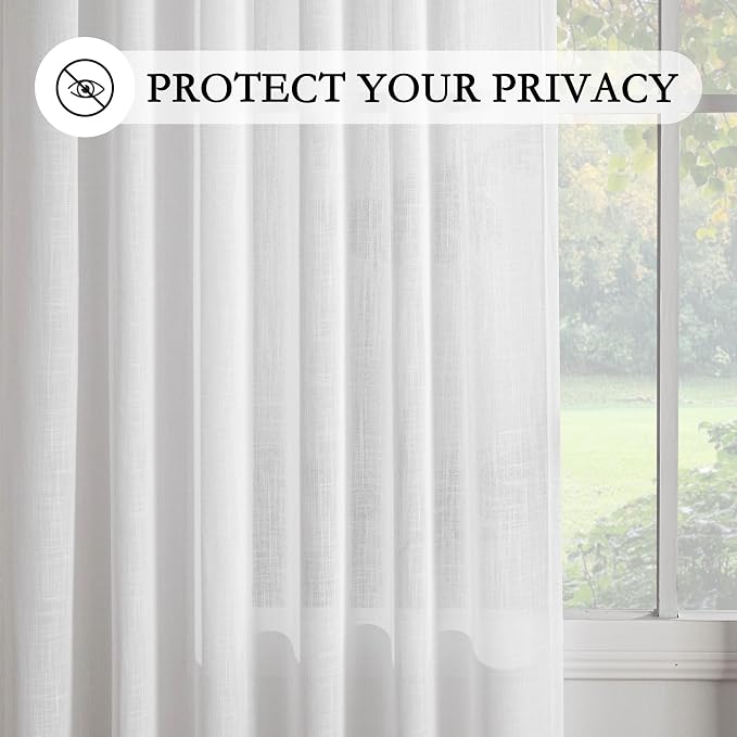 MYSKY HOME Patio White Sheer Curtains - Image 6