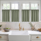 MIULEE Set of 4 Sage Green 45 Inch Short Blackout Kitchen Window Curtains | - Image 7