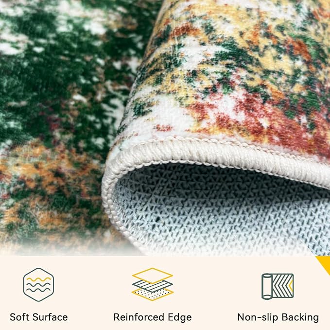 RELEANY Washable 9'x12' Abstract Area Rug - Image 4