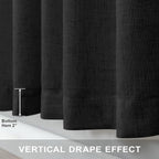 Pitalk Black Linen Sheer Curtains 72 Inch Length - Image 7