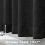 Pitalk Black Linen Curtains 63 Inch Length - Image 8