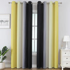 Black and Yellow Ombre Blackout Curtains 108 Inches Long | Room Darkening - Image 2