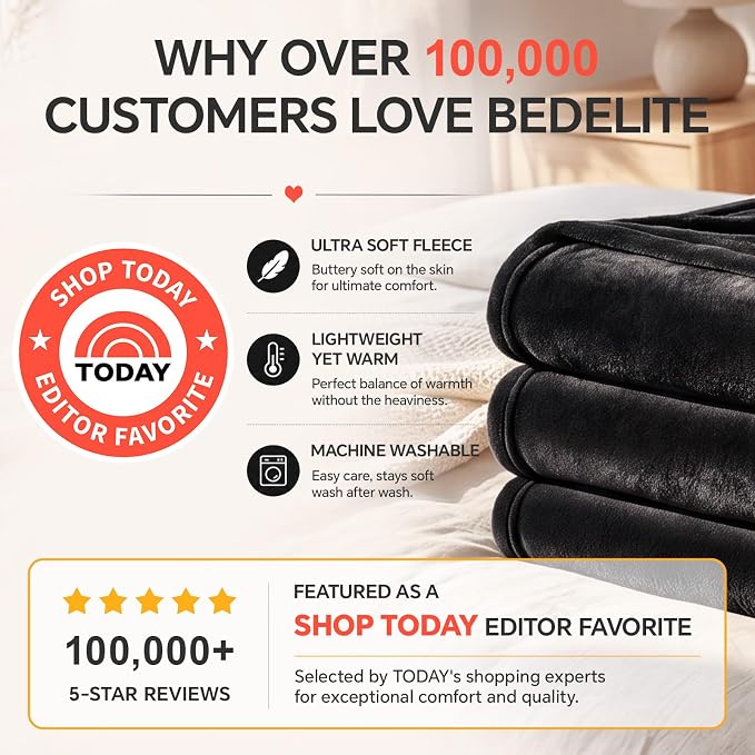BEDELITE Fleece Blanket Soft Plush Twin Size Blanket Haze Blue 60"x80" | Ultra - Image 2