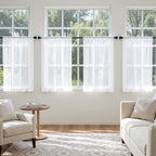 MIULEE White Short Sheer Curtains 36 Inches Long 4 Panels 42 x 36 Inches | - Image 2