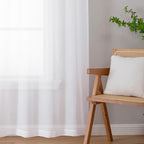 Chyhomenyc Sheer White Curtains 90 inches Long 2 Panels, Light Filtering Soft - Image 8