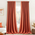 MIULEE Fall Burnt Orange Back Tab Blackout Curtains 52"x102" Length 2 Panel | by MIULEE